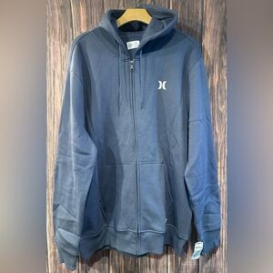 Hurley Blue Horizon Cotton Fleece Zip Up Hoodie - Size XL (1), M (1).